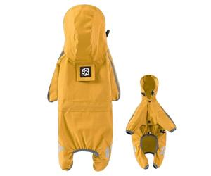 Dog Raincoat - Dog Raincoat | Hooded Pet Rain Jacket with Reflective Strips | Legs Clothes Rains Poncho Jackets | Waterproof Reflective Hooded Pet Rain Jacket for Small, Medium and Large Dogs