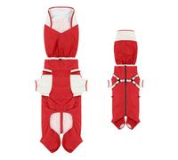 Dog Raincoat, Puppy Raincoat with Clear Hood, Adjustable Fit Reflective Hooded Pet Clothes, Waterproof Protection for Wet Weather, Rainy Walks Travel Night Time Safety, Red Color