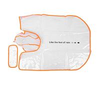 Dog Raincoat Weather Protection | PU Transparent Orange Trim Hooded Rain Jacket for Dogs & Cats | Pet Rain Cape Coat for Walking in Rain/Outdoor Use | Multiple Sizes XS to 6XL (XL)