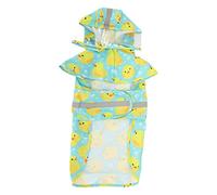 Dog Raincoat | Weather Reflective Hooded Jacket with Adjustable Legs | Duckling Pattern Pet Raincoat for Small/Medium Dogs | Lightweight Foldable Design (XXL)