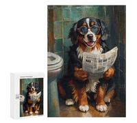 Dog Reading Newspaper in Bathroom Puzzle 1000 Pièces Educa Jouet en Bois Cadeau Unique Décoration Intérieure Jeu Éducatif Challenge Toy Adultes Et Enfants À Partir De 14 Ans 300 PCS