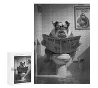 Dog Reading Newspaper in Bathroom Puzzle 300 Pièces Educa Jouet en Bois Cadeau Unique Décoration Intérieure Jeu Éducatif Challenge Toy Adultes Et Enfants À Partir De 14 Ans 300 PCS
