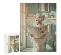 Dog Reading Newspaper on Toilet -3 Puzzle 500 Pièces Educa Jouet en Bois Cadeau Unique Décoration Intérieure Jeu Éducatif Challenge Toy Adultes Et Enfants À Partir De 14 Ans 500 PCS