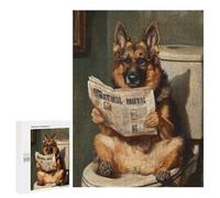 Dog Reading Newspaper on Toilet-31 Puzzle 1000 Pièces Educa Jouet en Bois Cadeau Unique Décoration Intérieure Jeu Éducatif Challenge Toy Adultes Et Enfants À Partir De 14 Ans 500 PCS
