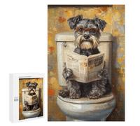 Dog Reading Newspaper on Toilet-41 Puzzle 1000 Pièces Educa Jouet en Bois Cadeau Unique Décoration Intérieure Jeu Éducatif Challenge Toy Adultes Et Enfants À Partir De 14 Ans 1000 PCS