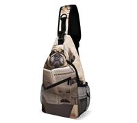 Dog Reading the Newspaper Sling Bag for Men Women Crossbody Backpack Dog in Flower Field Crossbody Bag Chest Bags for Travel Sport