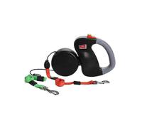 Dog Reflective Retractable Pet Leash - 360 Degree Tangle Free - Leash Two Dogs At a Time, EacUp tTo 50 lbs. Reflective Red And Green Leash.