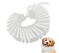Dog Renaissance Elizabethan Ruff Collar, 8.66x8.66x1.97 inches Cat Neck Ruffled Collars, Pet Costume Accessory, White/Dark Red Dog Collar for Small and Medium Dogs