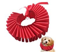 Dog Renaissance Elizabethan Ruff Collar, 8.66x8.66x1.97 inches Cat Neck Ruffled Collars, Pet Costume Accessory, White/Dark Red Dog Collar for Small and Medium Dogs
