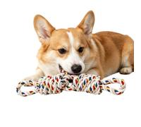 Dog Rope Tough Cotton Chew - Interactive Heavy Duty Color Knot Toy | | Durable Cotton Tug Ball String Pet Toy Clean Teeth Teething Massager for Medium Large Aggressive Chewers Play