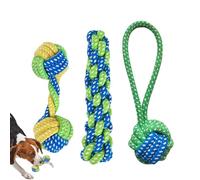 Dog Rope Toy, Cotton Knot , 3 Pack Puppy Tug of War Rope with Soft Build, Durable Cotton Bite-resistant Toy, Professional Grinding Prop with Handheld Style, Teeth Cleaning for Indoor Outdoor Dogs