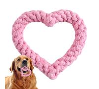 Dog Rope Toy - Jouet de jouet à un cœur, durable et interactif | Jouet de traction et de mastication pour chiot et chien adulte, accessoire de jeux pour animaux, cadeau de sainte valeur