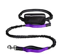 Dog Running Lead, Hands Free Dog Leash with Zipper Pouch, Dogs Walking Belt for Running and Walking The Dogs. (Purple)