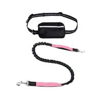 Dog Running Lead, Hands Free Dog Leash with Zipper Pouch, Dogs Walking Belt for Running and Walking The Dogs. (Pink)