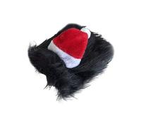 Dog Santa Hat, Pet Christmas Costume, Adorable and Funny Winter Hat with 10.2 X 6.3 inches Size, Holiday Accessory for Family Parties, Small, Big, Outdoor, Festivities, Black Brown White