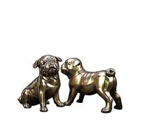 Dog Sculpture Model, Bull Dog Statue Resin Crafts Home Desk Window Display Showcase Collection of Art Gifts 2Pcs Gift