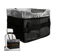 Dog Seat for Car Plush Washable Portable Booster Carrier | Dog Bed Car with Storage Pockets for Under 25 Lbs Cat Vehicle Travel Back Front Center Road Trip Winter
