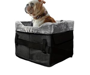 Dog Seat for Car | Washable Plush Puppy Carrier, Easy Maintenance Pet Car Seat with Storage Pockets | Optimal Window Access for Under 25 Lbs Vehicle Travel Road Trip Back Front Center