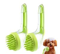 Dog Shampoo Brush with Soap Dispenser - 2 in 1 Pet Bath Brush for Dogs & Cats - Soft Silicone Dog Shower Scrubber for Washing & Massage - Grooming Brush for Long & Short Haired Furry Pets (Green)