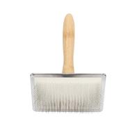 Dog Shedding Brush, Pet Grooming Deshedding Comb Tool, Double-Sided Undercoat Rake for Loose Hair Removal, Wood Metal Material, 5.94x4.65x1.38in/6.61x4.72x1.57in