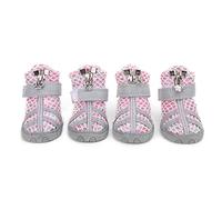 Dog Shoes Set of Four | Lightweight Breathable Slip - Boots for Small/Medium/Large Dogs | Easy on Zipper Design, All Weather Foot Protection (3 Size)