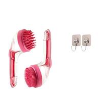 Dog shower head, comfortable dog bathing brush with soap dispenser, 2025 new two-in-one cat bathing brush, suitable for pet bathing and showering. (red)