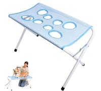 Dog Shower Stand, Foldable Dog Bathing Stand with Mesh Surface，Blue | Portable Pet Bath Tub Station for Drying & Grooming