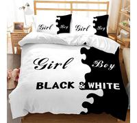 Dog Side My Side Parure De Lit Pour Elle Et Lui, Lit Double (Boy Girl, X Cm)