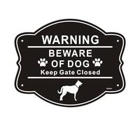 Dog Signs for Fence | 10 X 8 Inch Anti-Rust Aluminum Metal Gardening Supplies | Home Dog Signs | for Property Premises Halloween Grass Yard Patio Lawn Outside Backyard Pathway Park Gate