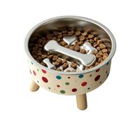Dog Slow Feeder Bowl 18cm 304 Stainless Steel Anti Vomit Pet Dish