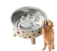 Dog Slow Feeder Bowl - Stainless Steel Anti Vomit Pet Feeding Bowl