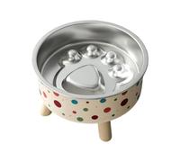 Dog Slow Feeder Bowl Stainless Steel Elevated Pet Licking Bowl