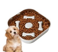 Dog Slow Feeder Bowl, Stainless Steel Pet Bowl, Anti-Slip Pet Feeder, Slow Feeder for Dogs, Bite-Resistant Dog Bowl, Pet Bowl for Dogs, Slow Feeder for Cats
