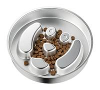 Dog Slow Feeder - Stainless Steel Lick Dish for Mealtime | Interactive Pattern Non Slip Base with Portion Control Design & Easy Clean Build for Indoor Feeding, Travel Trips, Camping Use and Crate Trai