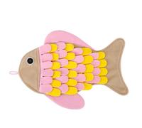 Dog Sniff Foraging Mat - Fish-Shaped Digging Mat, Non-Slip Feeding Pad for Indoor Kitties Small Pets, Relaxing Activity Blanket, Interactive Pet Toy, Puzzle Pad for Treats Training and Entertainment