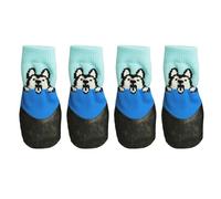 Dog Socks Anti Slip - 4 Piece Pet Boot Set for Paw Protection | Soft Cotton Blend with Grip Soles, Breathable Stretchable Design, Walking and Running Accessory for Puppies Dogs Winter Rain Snow