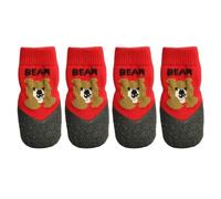 Dog Socks Anti Slip - 4 Piece Pet Boot Set for Paw Protection | Soft Cotton Blend with Grip Soles, Breathable Stretchable Design, Walking and Running Accessory for Puppies Dogs Winter Rain Snow