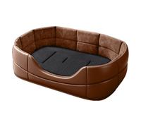 Dog Sofa Bed, Waterproof PU Leather Removable Cushion, Washable Pet Rest Ma | Sofa Dog Bed, PU Leather Waterproof Removable Washable Cushion, Fancy Pet Resting Bed, for Indoor Patio Porch Deck Backyard C