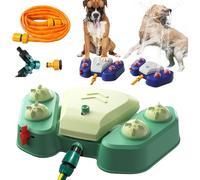 Dog Sprinkler for Outdoor,Paw-Activated Large Dog Water Fountain with Adjustable Spray Pet Water Toy,Easy-to-Use Water Fountain for Play and Drinking in Outdoor Garden Yard (Green)