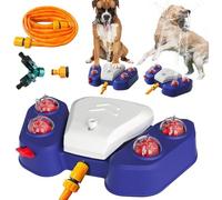 Dog Sprinkler for Outdoor,Paw-Activated Large Dog Water Fountain with Adjustable Spray Pet Water Toy,Easy-to-Use Water Fountain for Play and Drinking in Outdoor Garden Yard (Blue)