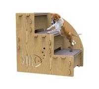 Dog Stairs for High Beds | 3-Step Wooden Pet Stairs for Bed | Cats Ramp Step, Balanced Dog Indoor Ramp Non-Slip Suitable for Small Dogs, Cats