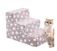 Dog Steps, Climbing Pet Ladder, 15.35x12.99x11.42 inches 3-Step Non-Slip Removable Ramp with Washable Cover, Soft Pet Stairs for Sofa Chair Window Sill Bedroom, Small Dogs, Cats