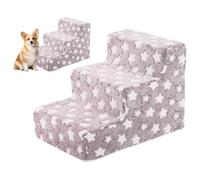 Dog Steps, Pet Climbing Ramp, 3 Step Cat Ladder, 15.35x12.99x11.42 inches, Soft Washable Foam Structure, for Chair, Sofa, Bedroom, Window Sills, Small Dogs, Indoor Use