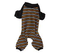 Dog Striped Pajamas | Soft Elastic Waist Keeps Pets Warm & Cozy | Comfy Sleep Clothing for Small Dogs/Daily Holiday | Machine Washable No Shrink (S)