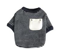 Dog Striped Shirt | Soft Cotton Comfortable & Breathable Puppy Clothes | Cute Stylish Shirt for Small/Medium Dogs | Spring Summer Autumn Apparel (L)
