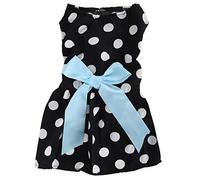 Dog Summer Dress | Sleeveless Pet Vest with Bow | Polyester Cooling Clothes for Small Dogs | Sun Protection & Photo Outfits (XZD223 White Point M)