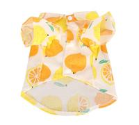 Dog Summer Shirts with Lemon Print | Breathable Cotton Hawaiian Shirts for Small to Medium Dogs/Cats | Snap Closure & Turn Down Collar Design for Easy Dressing (XL)