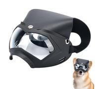 Dog Sunglasses and Helmet Set, UV-Protection Cat Glasses with Dustproof Shield, Shock-Resistant Adjustable Pet Hat for Outdoor Travel, Camping, Festivals, 7.09x4.72 inches