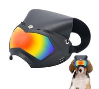 Dog Sunglasses and Helmet Set, UV-Protection Cat Glasses with Dustproof Shield, Shock-Resistant Adjustable Pet Hat for Outdoor Travel, Camping, Festivals, 7.09x4.72 inches
