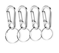 Dog Tag Clip - Stainless Steel Quick Release | Pet ID Tag Clip for Collar - Dog Cat Collar Hook 4 Sizes Included 45mm 32mm 26mm 20mm | Pet TagHolder Accessory